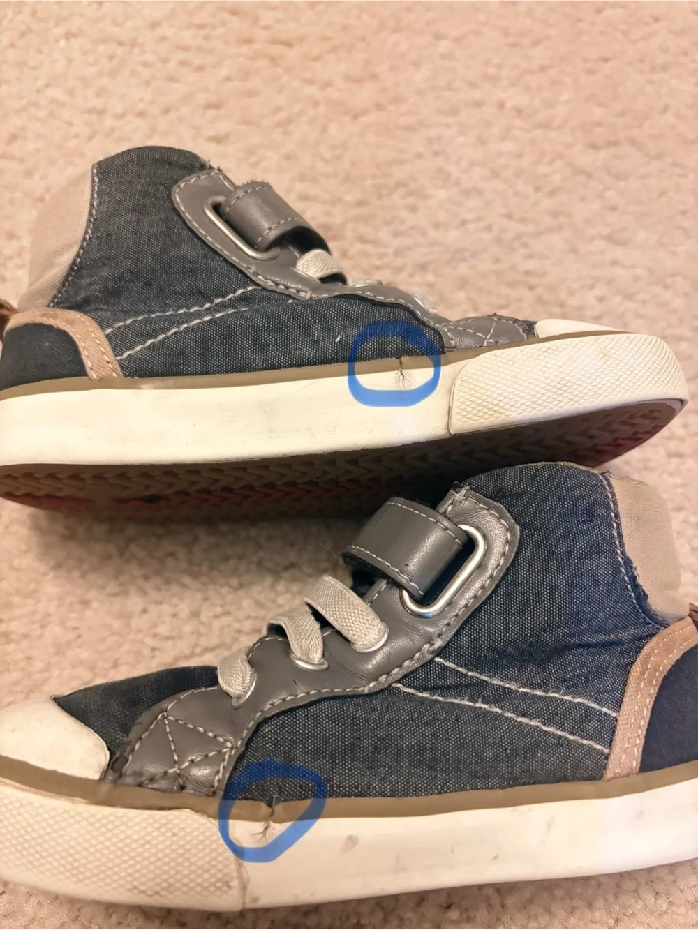 See Kai Run Kids Navy Blue High-Top Sneakers with Gray Accents